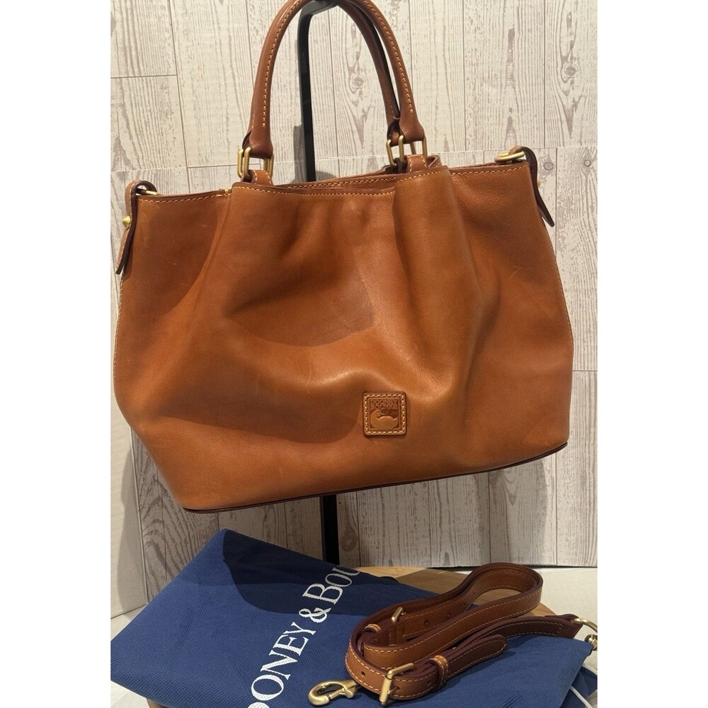DOONEY & BOURKE Florentine leather Brenna Satchel bag purse Natural